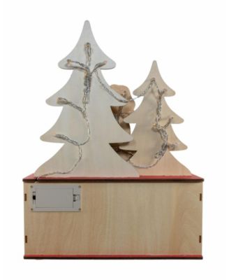 15.75-Inch Battery Operated Wooden LED Lighted Advent Calendar