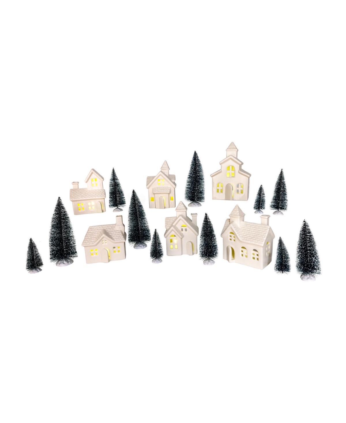 Kurt Adler Lighted Porcelain House 24-piece Set In White