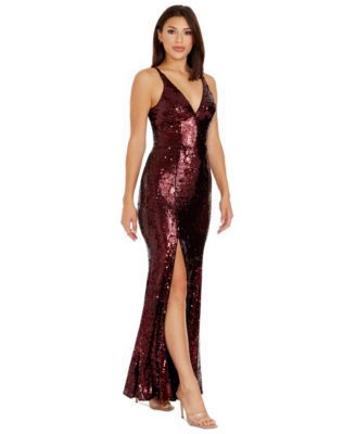 Women's Iris Sequined Side-Slit Gown