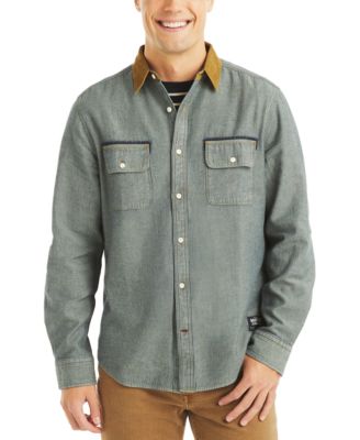 Nautica - Men's Corduroy Denim Long-Sleeve Shirt