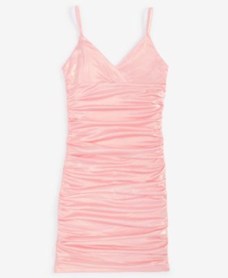 With Jules - Big Girls Metallic Ruched Mini Dress