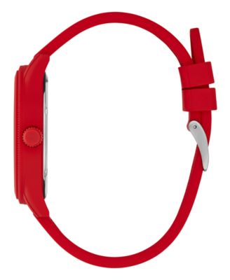 Men's Analog Red Silicone Watch 45mm