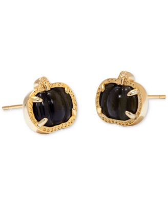 Gold-Tone Pumpkin Stud Earrings