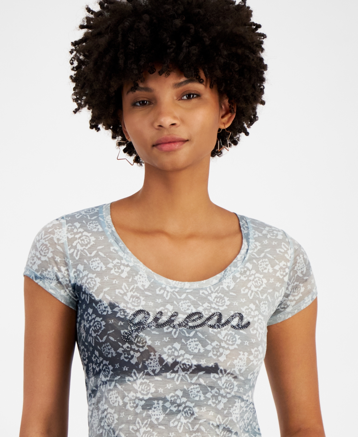 Guess Women's Scenic Scoop-Neck Short-Sleeve T-Shirt