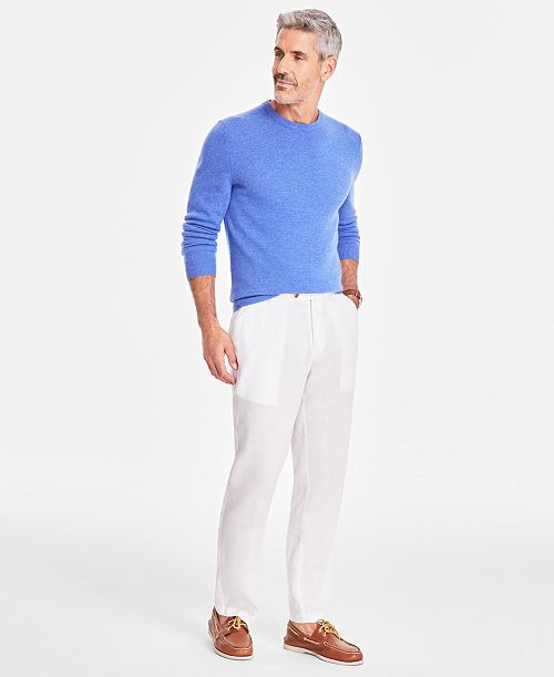 alfani Club Room Men's Linen Solid Pants Created for Macy's Men's Fashion & Accessories