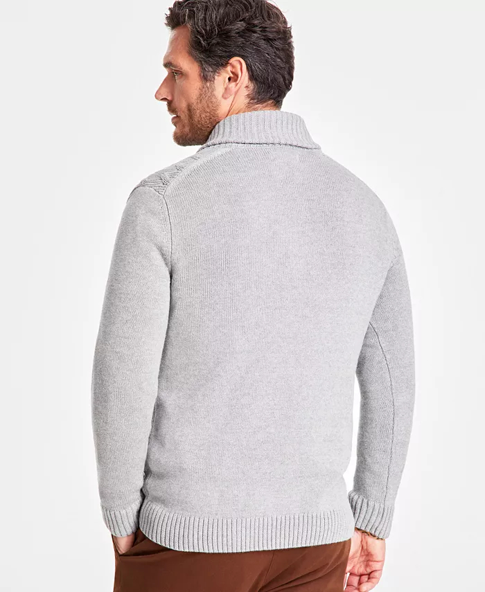 Men's Chunky Shawl Collar Sweater - thumbnail 7