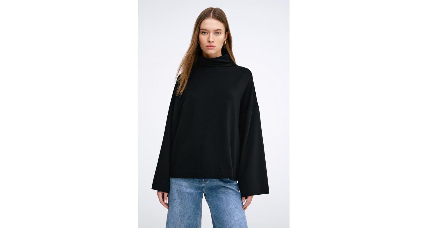 Women's Amanda Oversized High-Neck Wide-Sleeve Casual Sweatshirt