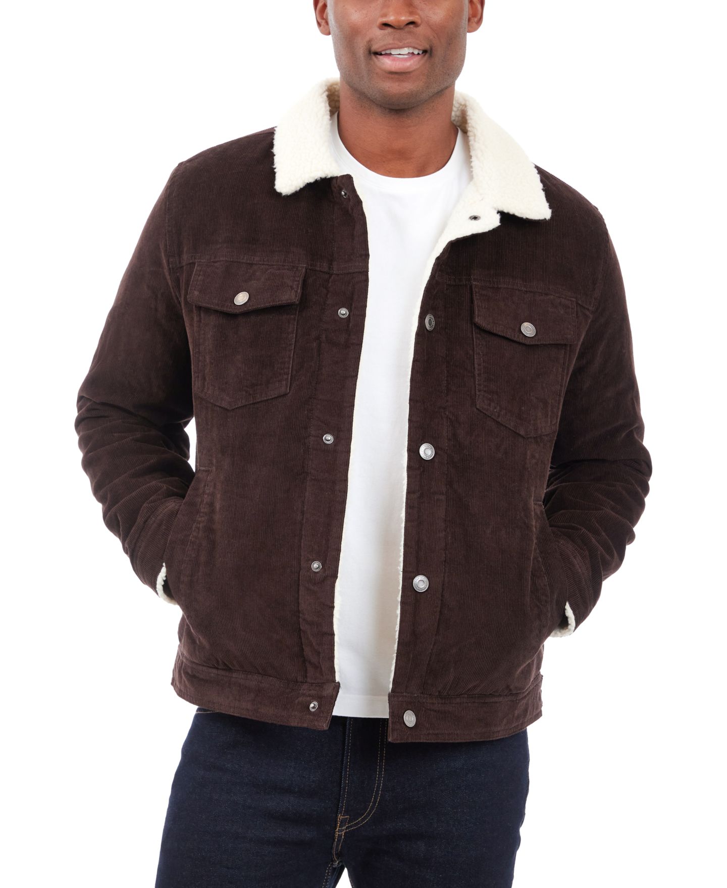 Мужская куртка Lucky Brand Corduroy Trucker, цвет: Тёмно-коричневый — фото 3