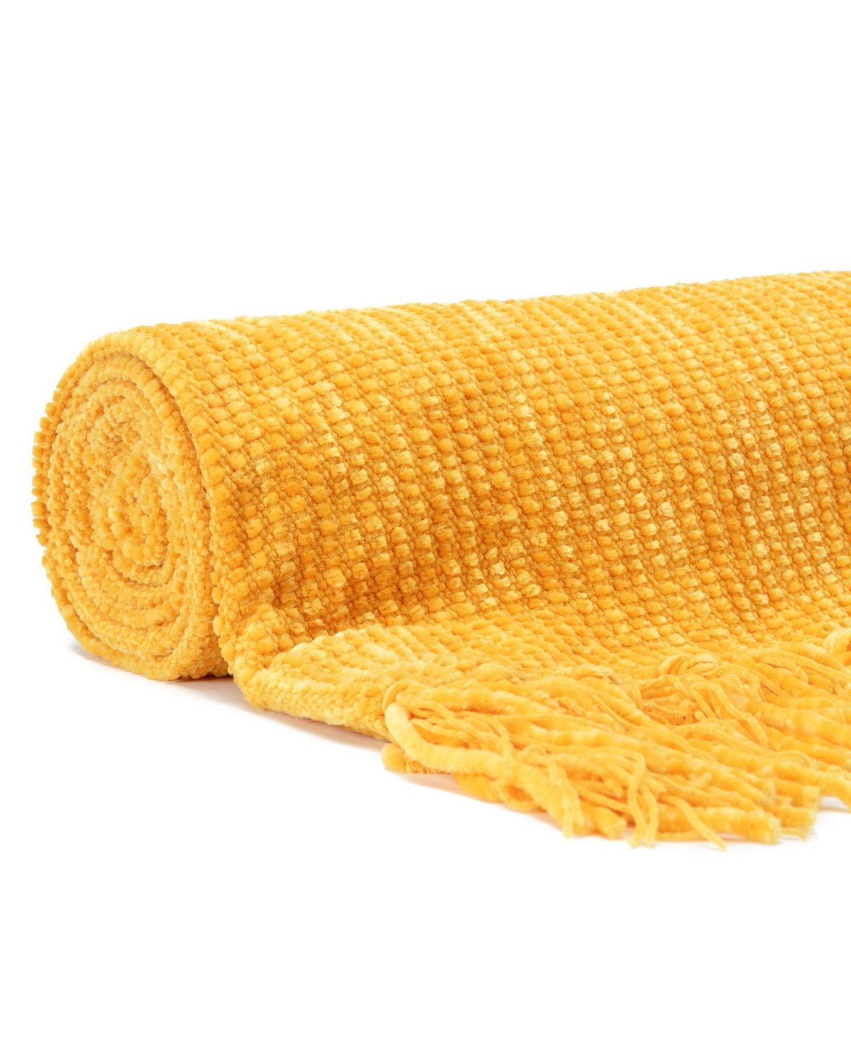 Chanasya Premium Soft Golden Chenille Knitted Textured Decorative Blanket - Elegant Lightweight Luxury Fuzzy Cozy Decor with Tassels for Couch S