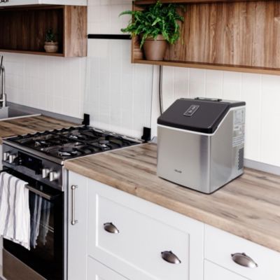 Countertop Clear Ice Maker 40 lbs Daily Output with BPA-Free Easy-Clean Parts for Cocktails and More