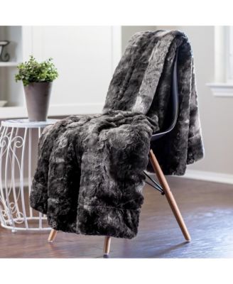 Premium Wolf Faux Fur & Sherpa Minky Reversible Blanket, Throw