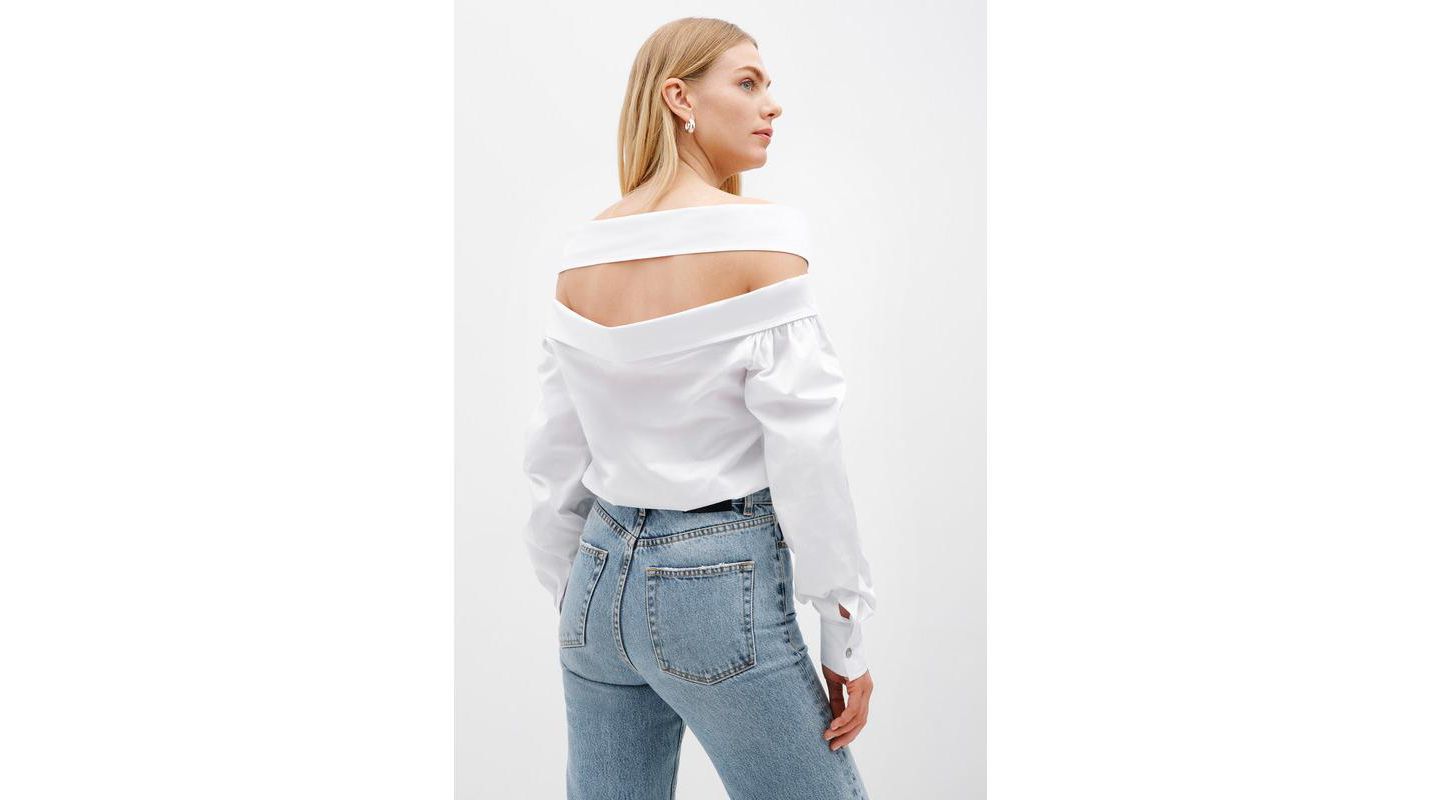 Женская рубашка Marcella Vesper Oversized Cotton Poplin Button-Down Oxford, цвет: Белый — фото 6