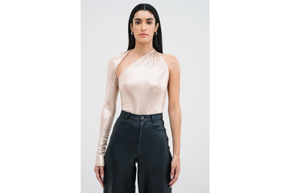 Marcella Women's Manhattan Metallic One Shoulder Top