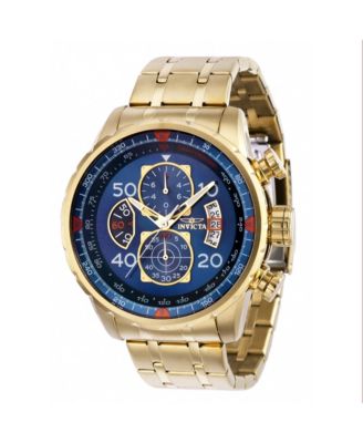Men's 36602 Aviator Quartz Multifunction Blue Dial Watch
