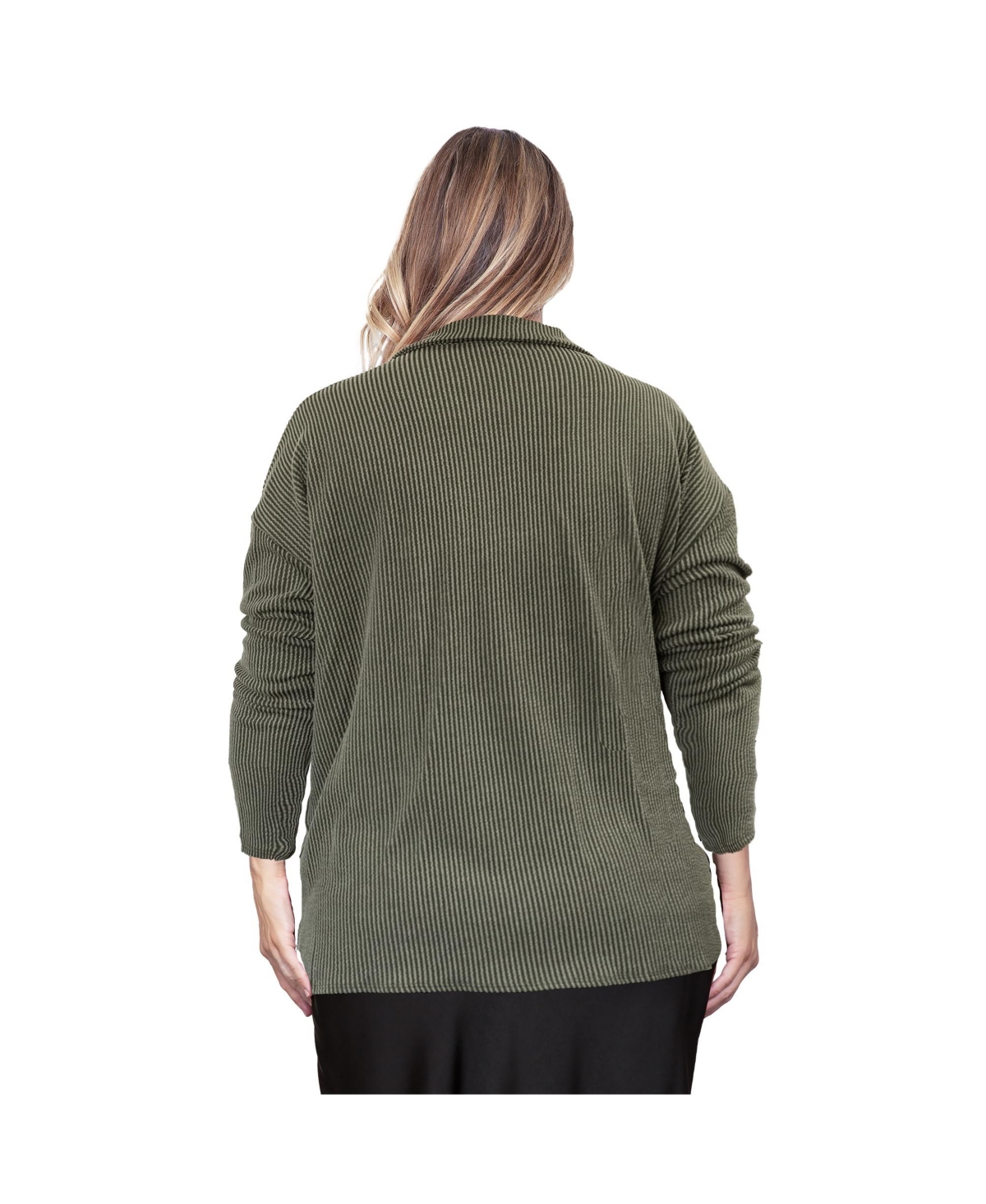 Standards & Practices Plus Size Long Sleeve Collared Henley Button Up Shirt