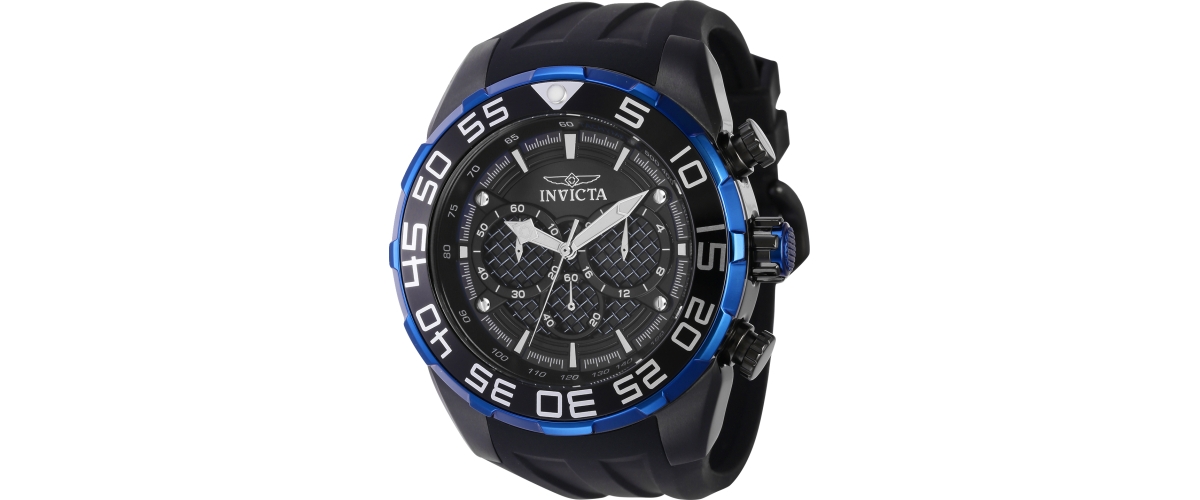 Invicta Men's 37715 Speedway Quartz Multifunction Blue Dial Watch - Black