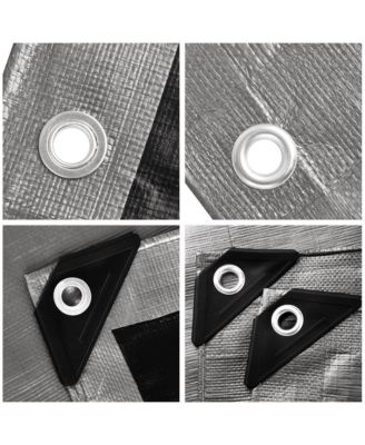 2 Pack 12x16 Ft Waterproof Poly Tarp 10-mil Heavy Duty Protect Cover Tarpaulin