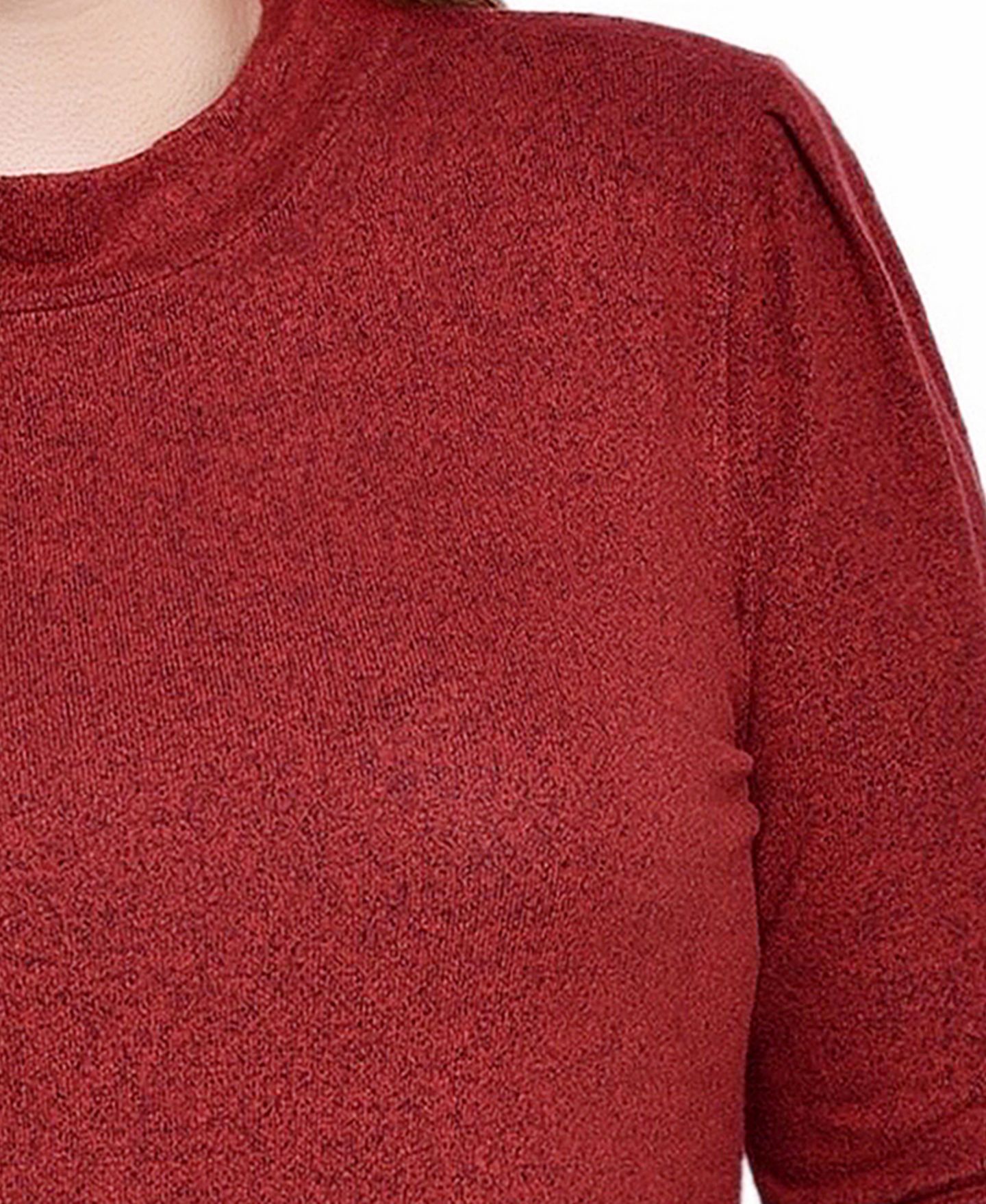 Женский топ NY Collection Petite Long Sleeve Two-Fer, цвет: Красный белый — фото 4