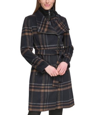 Womens Wool Blend Belted Wrap Coat, Created for Macys