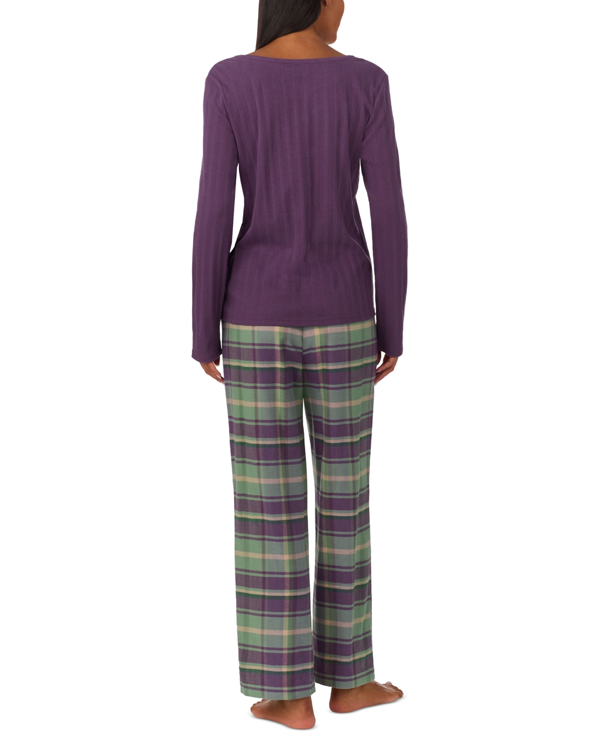 Lauren Ralph Lauren Women's 2-Pc. Long-Sleeve Henley Long Pants Pajama Set