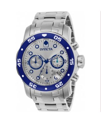 Men's 80058 Pro Diver Quartz 3 Hand Silver Dial Watch