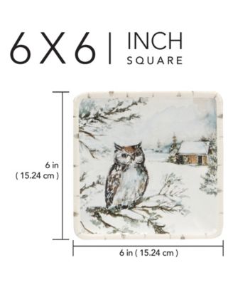 Winter's Frost Canape Plates, Set of 4