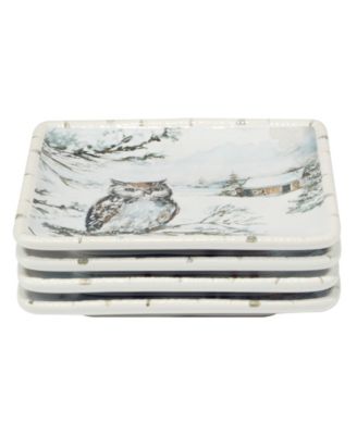 Winter's Frost Canape Plates, Set of 4