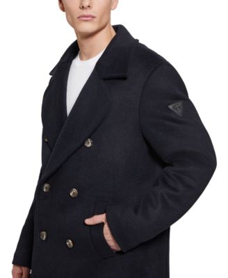 Men's Peacoat with Removable Nylon Hooded Inset