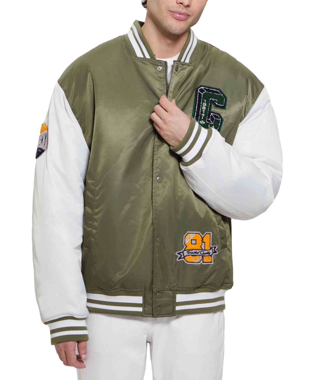 Guess men's varsity bomber jacket on sale