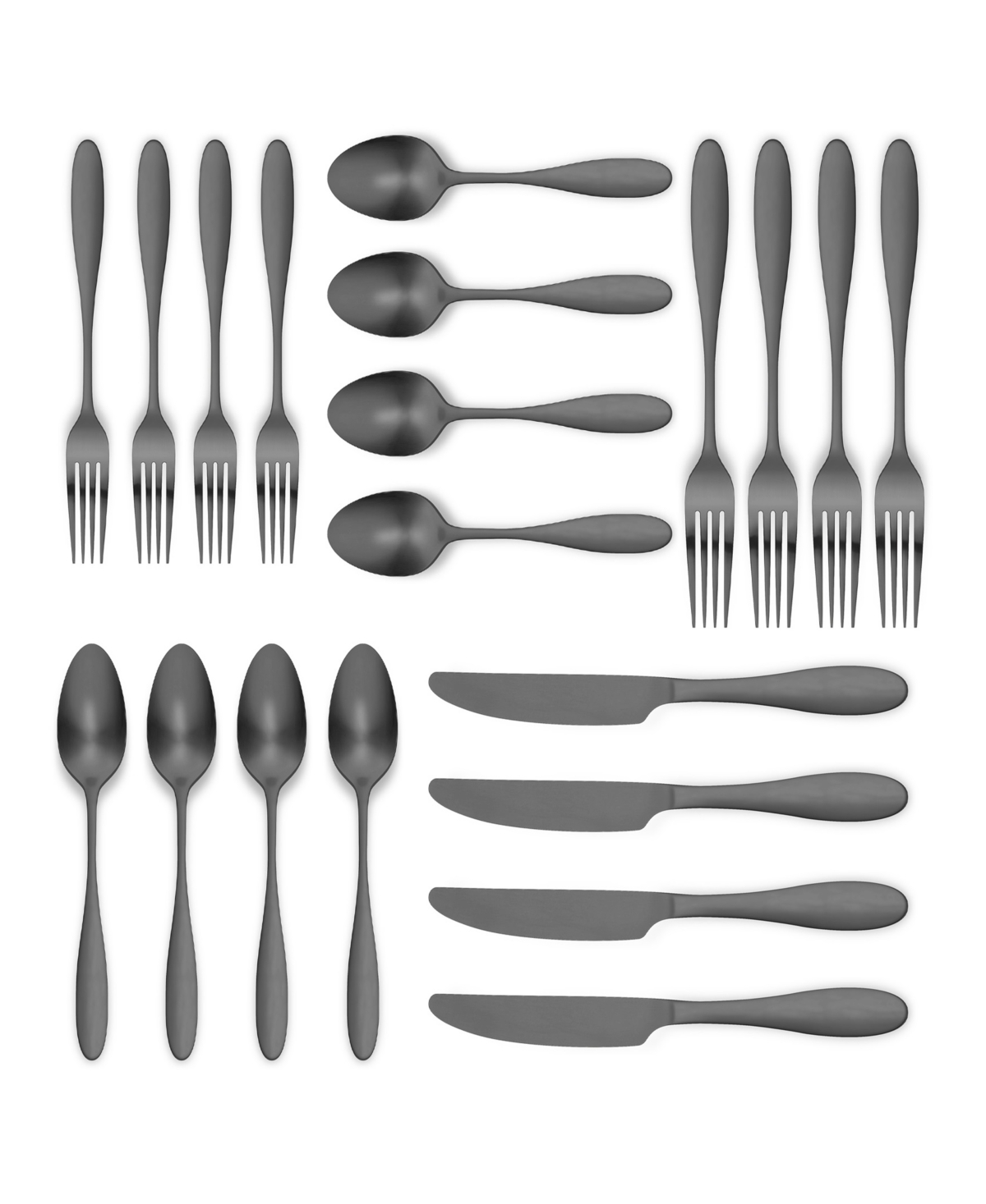 Ornative Amadea Service For 4 20 Piece Flatware Set In Black