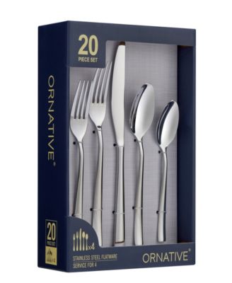 Lola Mirror 20 Piece Flatware Set, Service for 4 