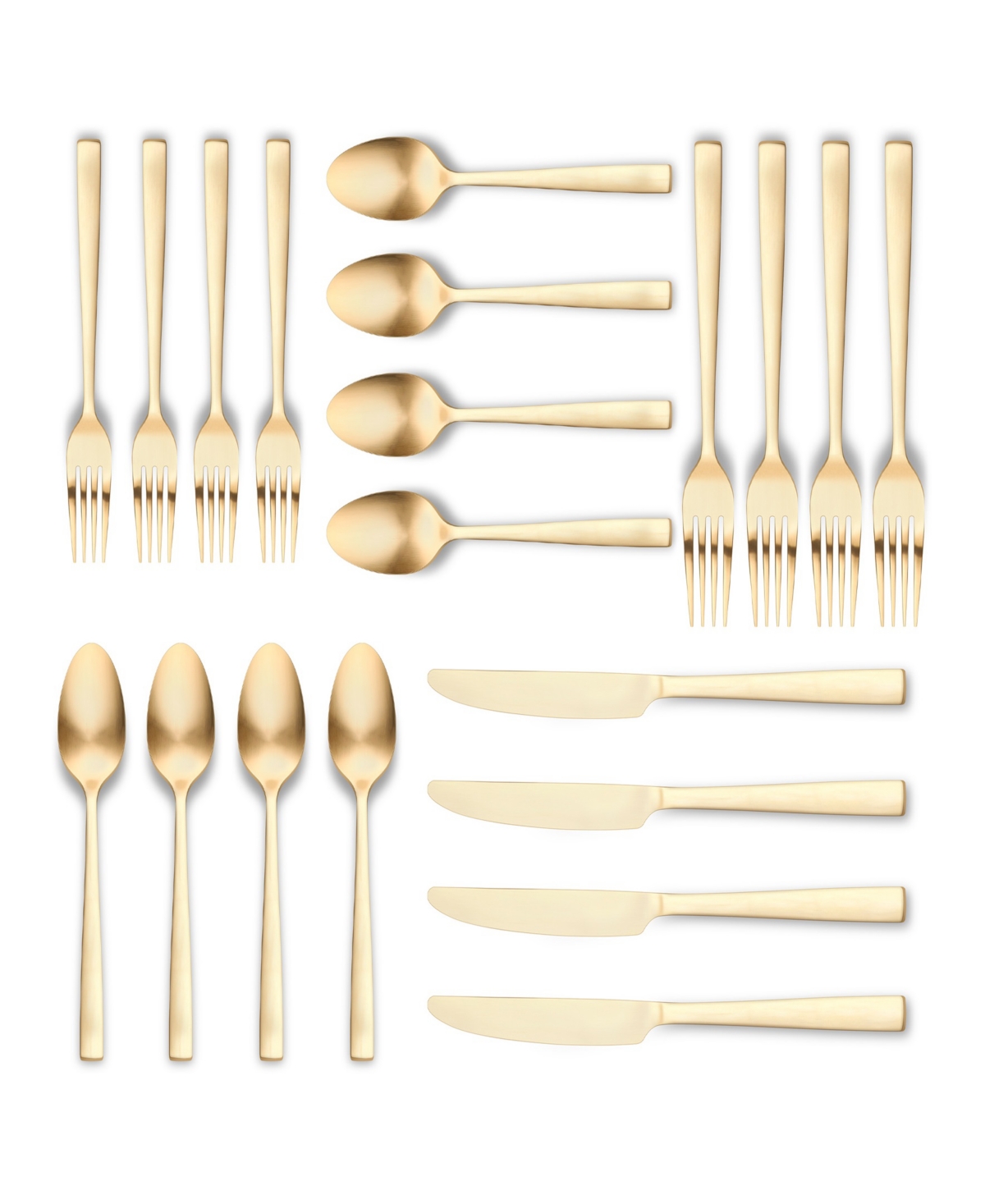 Ornative Lola 20 Piece Flatware Set, Service For 4 In Gold