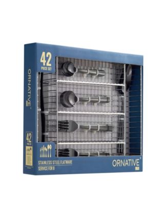 Alicja 42 Piece Flatware Set with Wire Caddy, Service for 8 