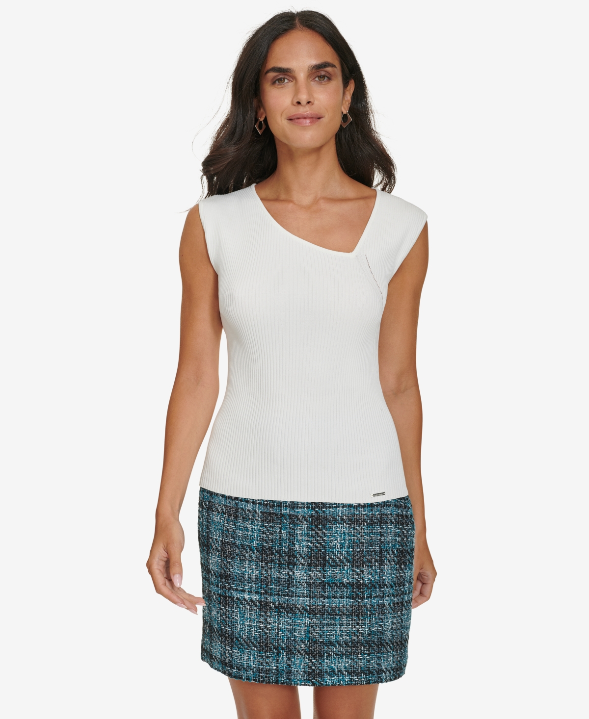 Calvin Klein Women's Sleeveless Asymmetric Top