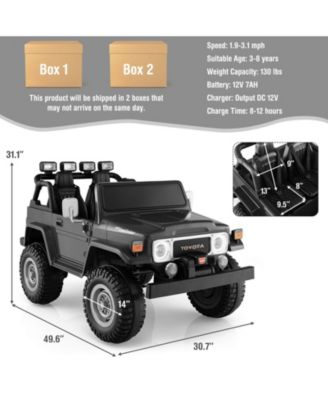 12V 2-Seat Licensed Kids Ride On Toyota FJ40 Car with 2.4G Remote Control