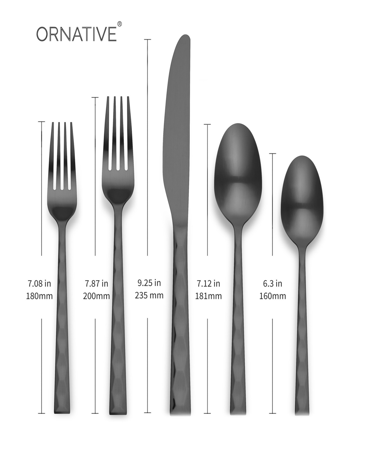 Ornative Rooney Service For 4 20 Piece Flatware Set In Black