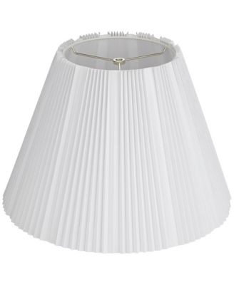 Collection Hardback Knife Pleated Empire Lamp Shade White Large 9" Top x 17" Bottom x 12.25" Slant Spider with Harp and Finial Fitting
