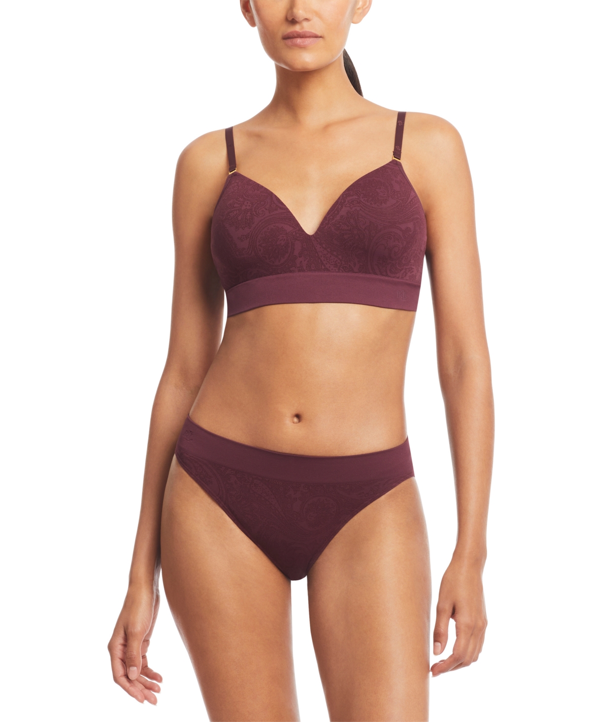 Lauren Ralph Lauren Women's Wireless Plunge-Neck Bra