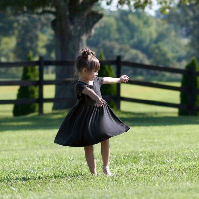 Baby Girls Midnight Floral Short Sleeve Twirl Dress
