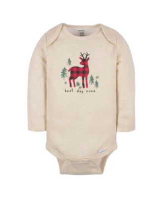 Baby Girls Deer Long Sleeve Onesies Bodysuits, 6-Pack