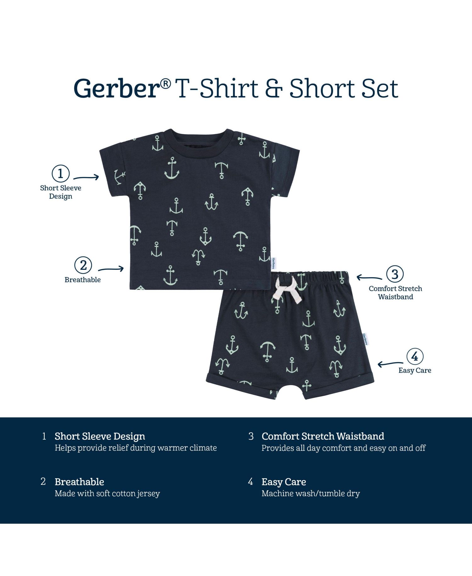 Baby Boys T-Shirt and Shorts Set, 2 Piece
