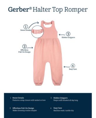 Toddler Girls Gauze Halter Romper