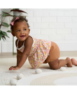 Baby Girls Gauze Bubble Shorts, 3-Pack