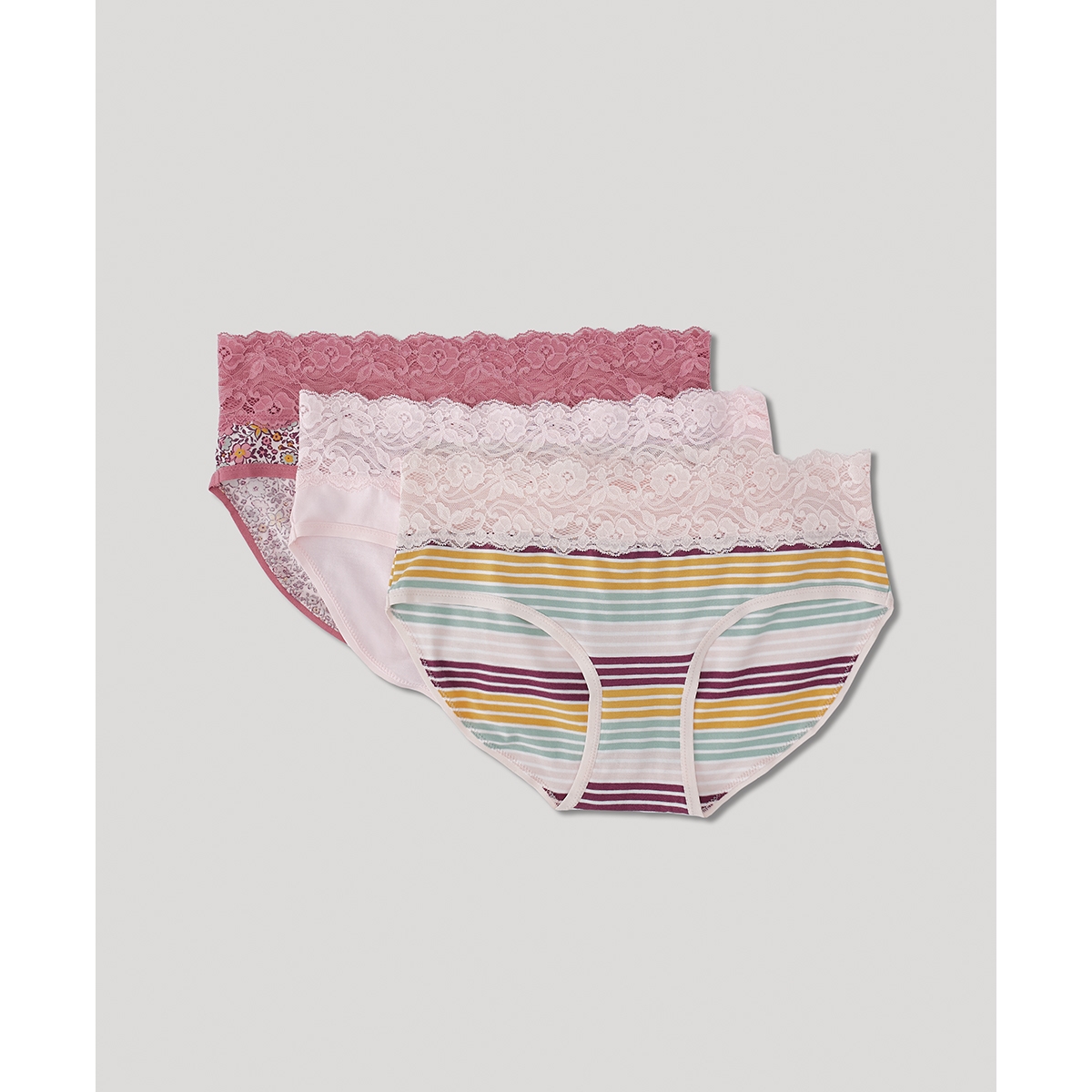 Pact Women's Lace Waist Brief 3-Pack