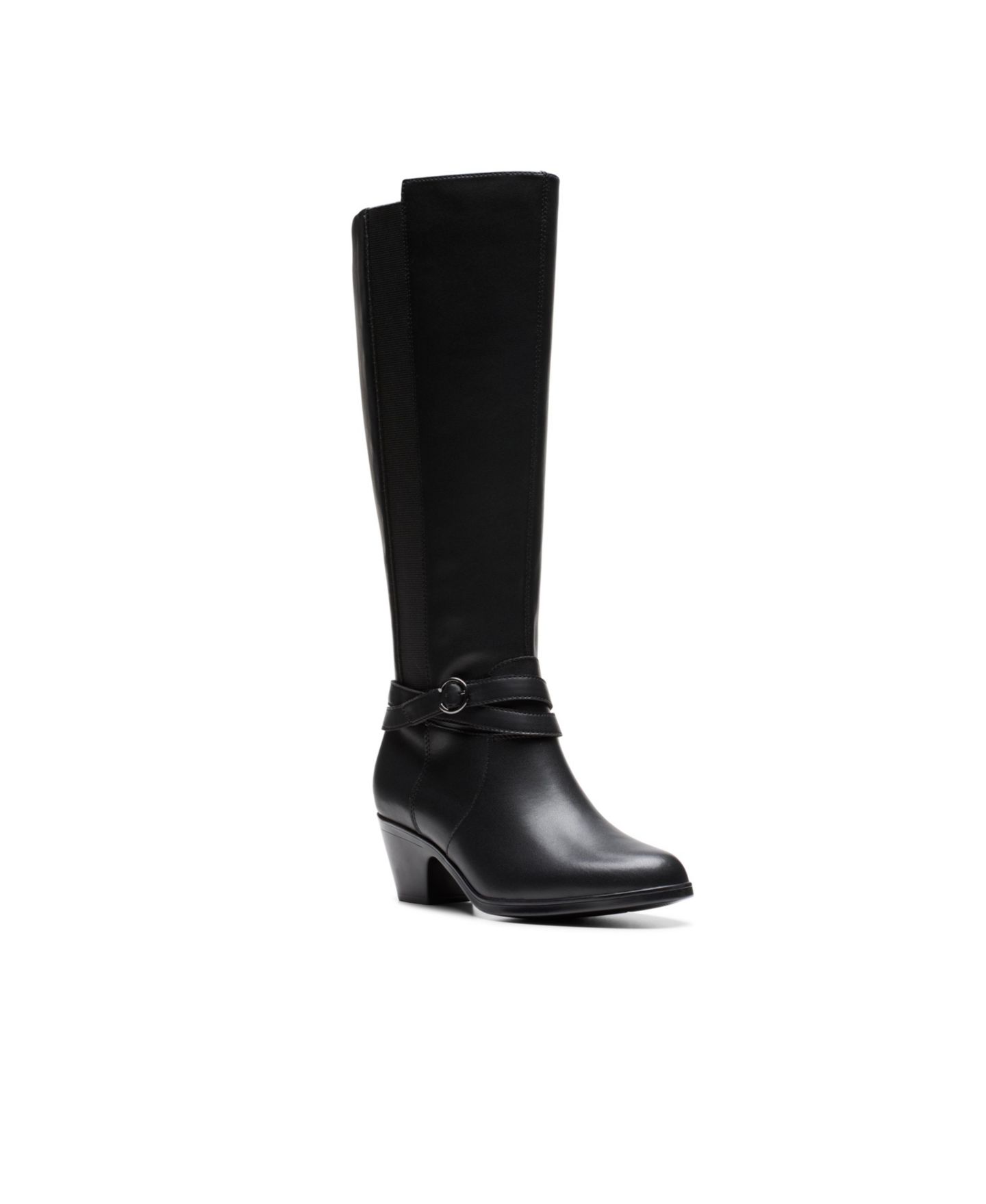 Женские ботинки Clarks Collection Emily 2 Dream Tall, цвет: Чёрный кожаный — фото 1