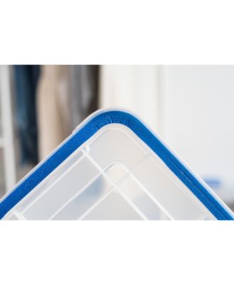 44 Quart and 26.5 Quart WeatherPro Storage Box Combo with Durable Lid and Seal and Secure Latching Buckles