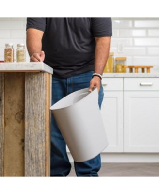 IRIS 6 Gallon Plastic Trash-Can for Bathroom-Kitchen-Bedroom, Gray, Set of 3