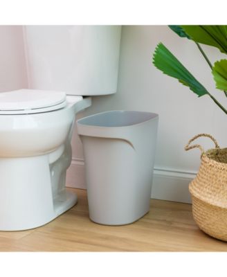 IRIS 6 Gallon Plastic Trash-Can for Bathroom-Kitchen-Bedroom, Gray, Set of 3