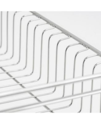 USA 2-tier Slim-sized Dish Rack with Drain Spout, Black