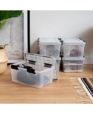 19qt WEATHERPRO Airtight Plastic Storage Bin with Lid and Seal and Secure Latching Buckles